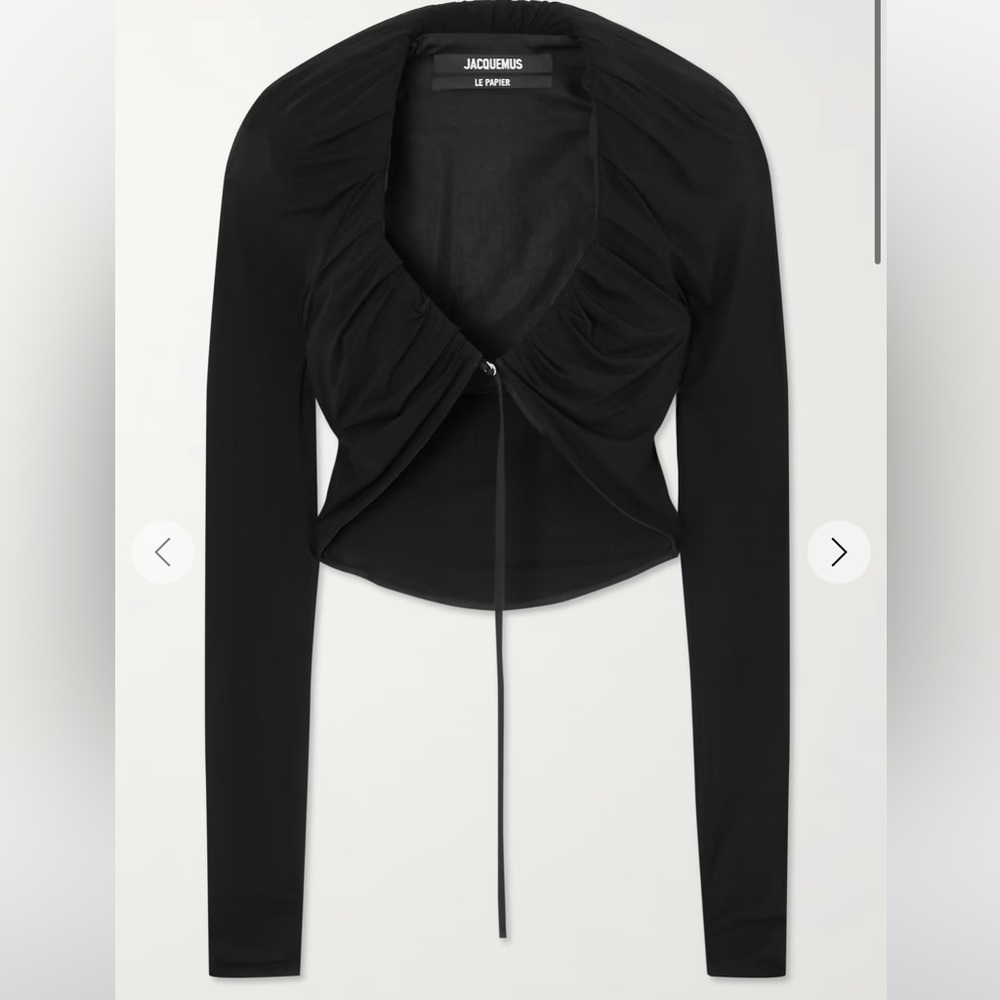 JACQUEMUS
Le Haut Goccia cropped gathered stretch-jersey top